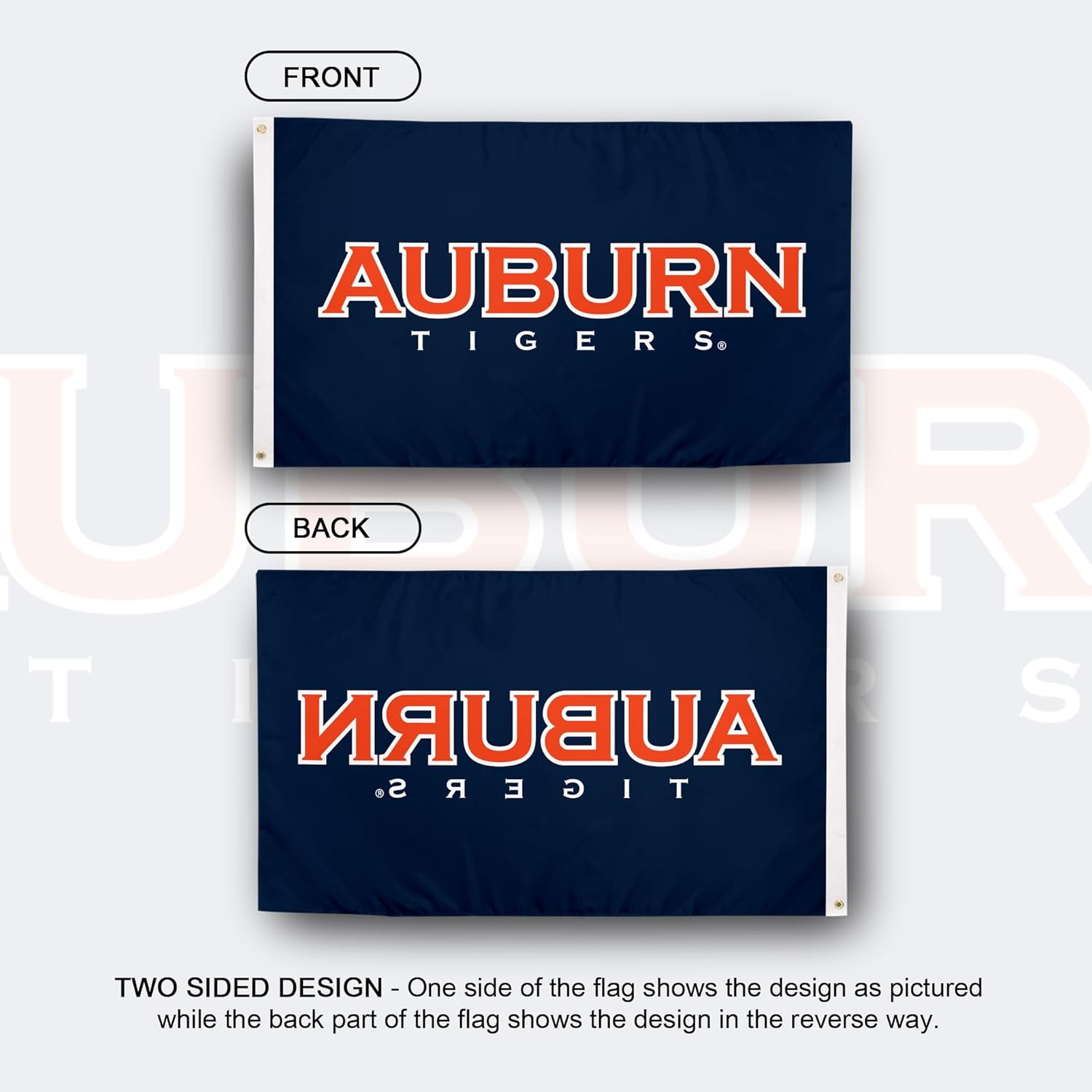 Desert Cactus Auburn University AU Flag - 3 x 5 Feet Tigers Banner, Indoor/Outdoor Durable Fabric, 100% Polyester Design (Style 6)