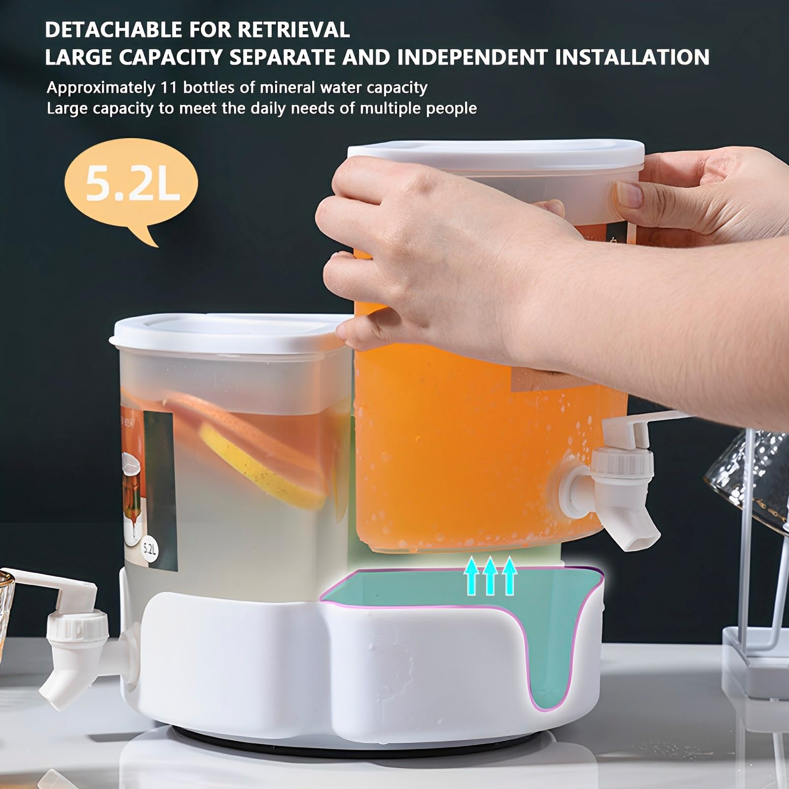 Distributore di bevande da 3,5 litri con rubinetto, brocca d'acqua per frigorifero, bollitore freddo con rubinetto, dispenser per bevande ghiacciate ricaricabili per rinfrescare bevande estive, tè