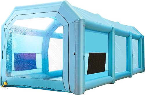 Miniatura 60 de VEVOR Cabina de pintura inflable portátil, cabina de pulverización inflable de 13 x 8 x 8 pies, tienda de campaña de pintura para automóvil