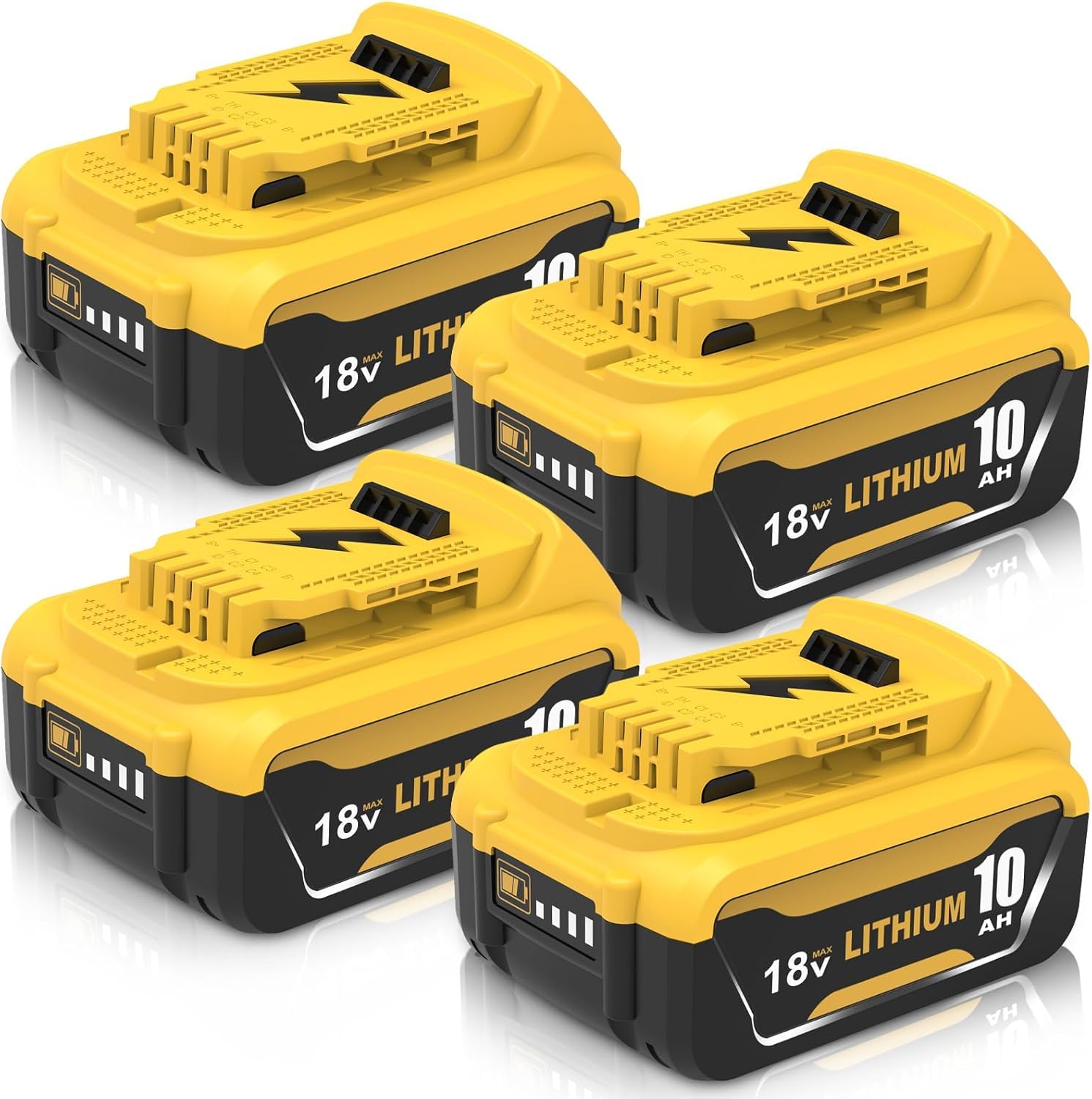 4X 10.0Ah Replacement for Dewalt Battery 18V DCB182