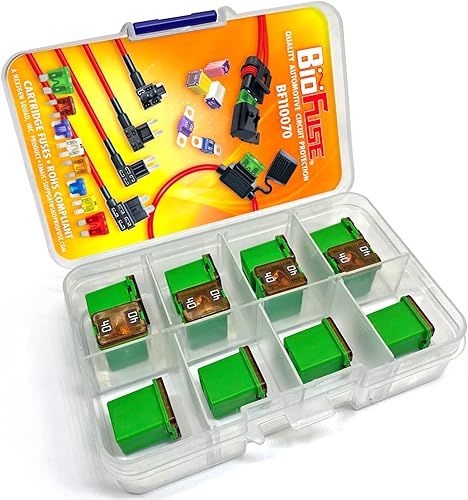 Miniatura 2 de Surtido de fusibles de cartucho de 12 piezas JCASE de bajo perfil 40A. Se adapta a la mayoría Nissan, Toyota, Chrysler, Dodge, Chevy, GM y Ford