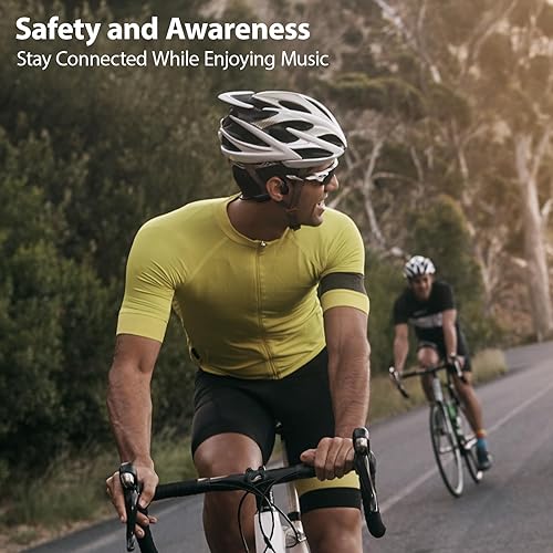 Miniatura 3 de IFECCO - Auriculares de conducción ósea Bluetooth 5.3  Auriculares deportivos inalámbricos Bluetooth con micrófono, IPX5, impermeables, a prueba de