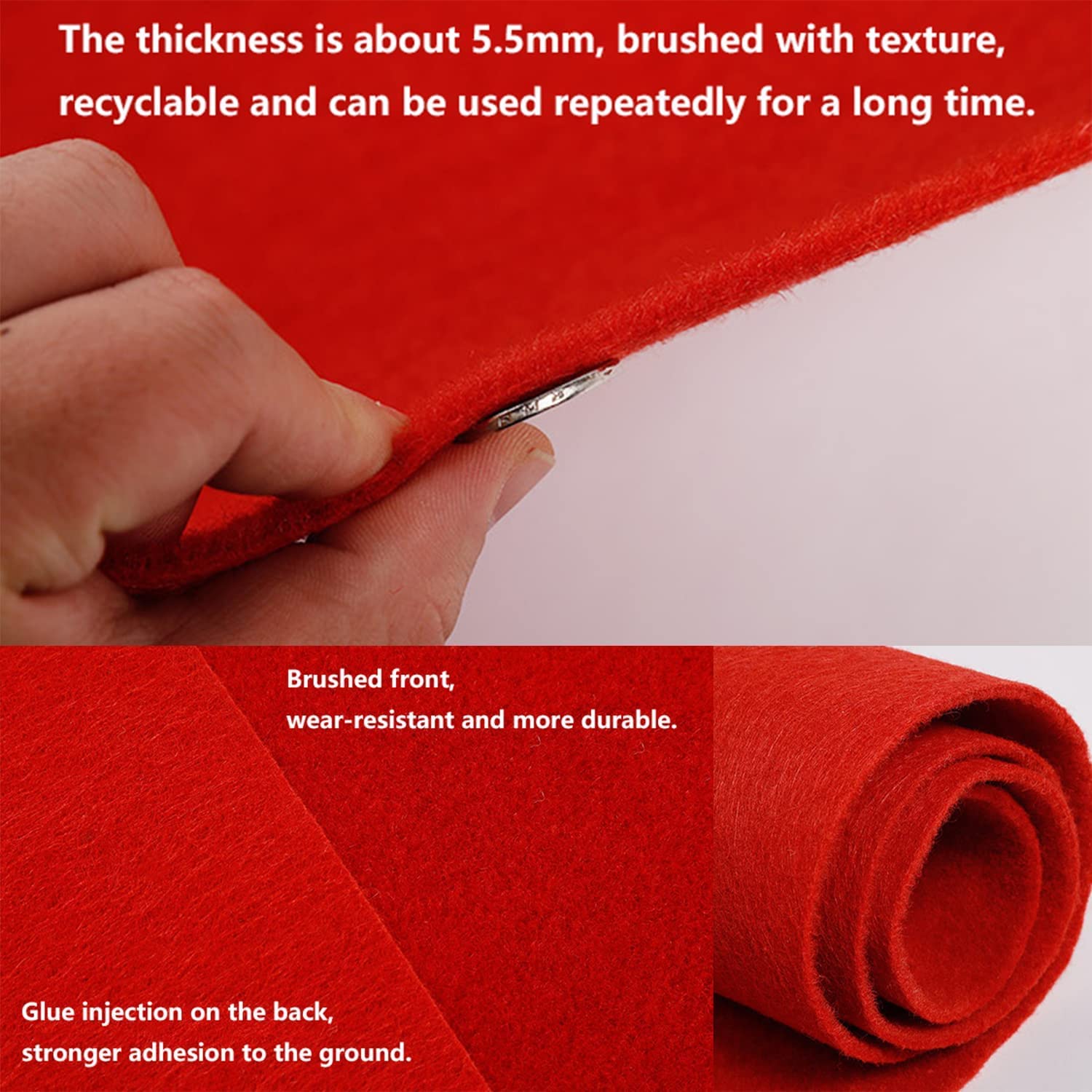 Lesolar - Tappeto per eventi, per matrimoni e eventi, red carpet 1 m x 10 m, colore rosso, per matrimoni, ricevimenti, eventi, per fiera ed eventi