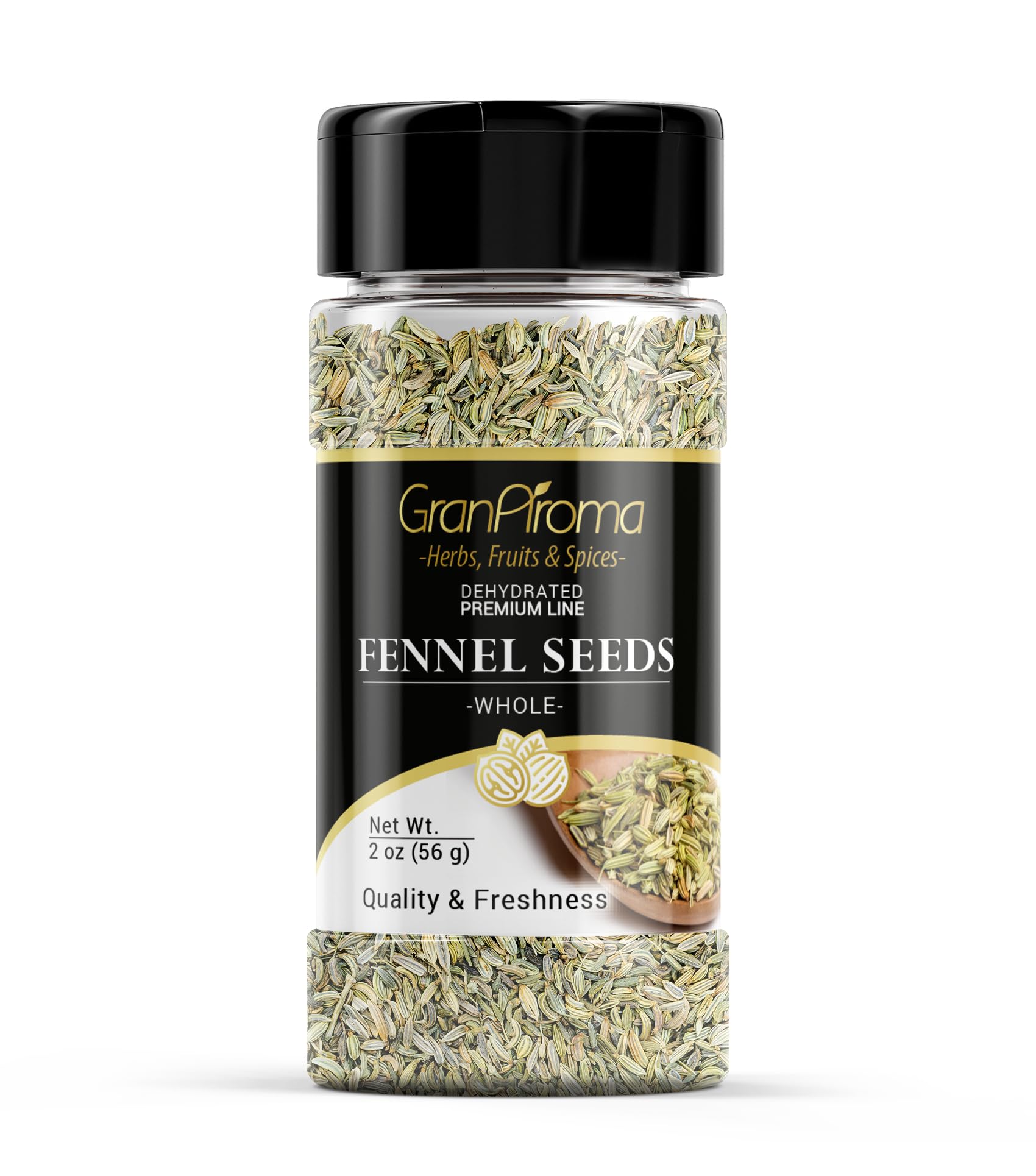 GranAroma Fennel Seeds, 2 oz, Whole Seeds, Light Flavor, Cooking & Baking