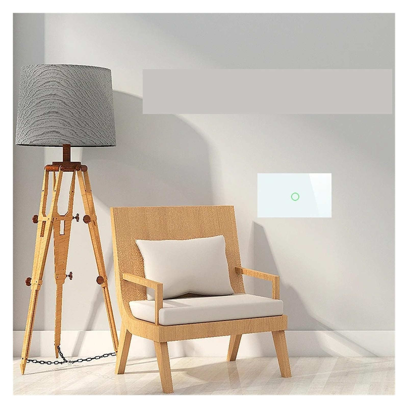 Timbre de puerta con panel táctil de cristal, pantalla de reinicio, interruptor de pared.(Black)