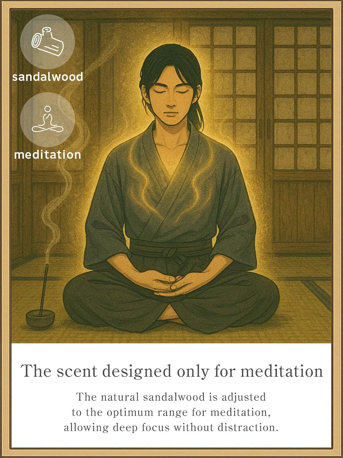 Samurai Incense Sticks, Approx. 95 Sticks ZENRED Sandalwood Purifying Meditation Low Smoke Sandalwood Aroma Made in Japan Vanilla Incense Stick Gift Gift - Image 4