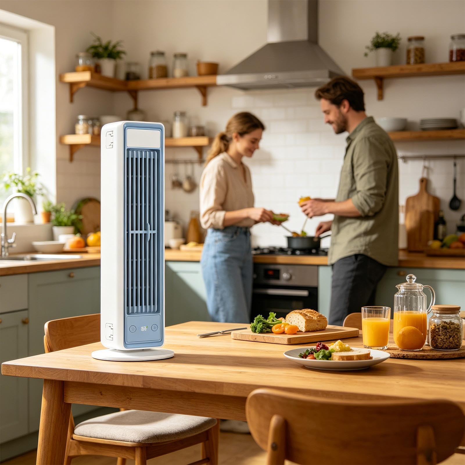 Ventilador de Pie Carga USB de Alta Velocidad | Ventilador para Dormitorio para Salón Oficina Dormitorio Casa Interior Exterior Cocina Garaje