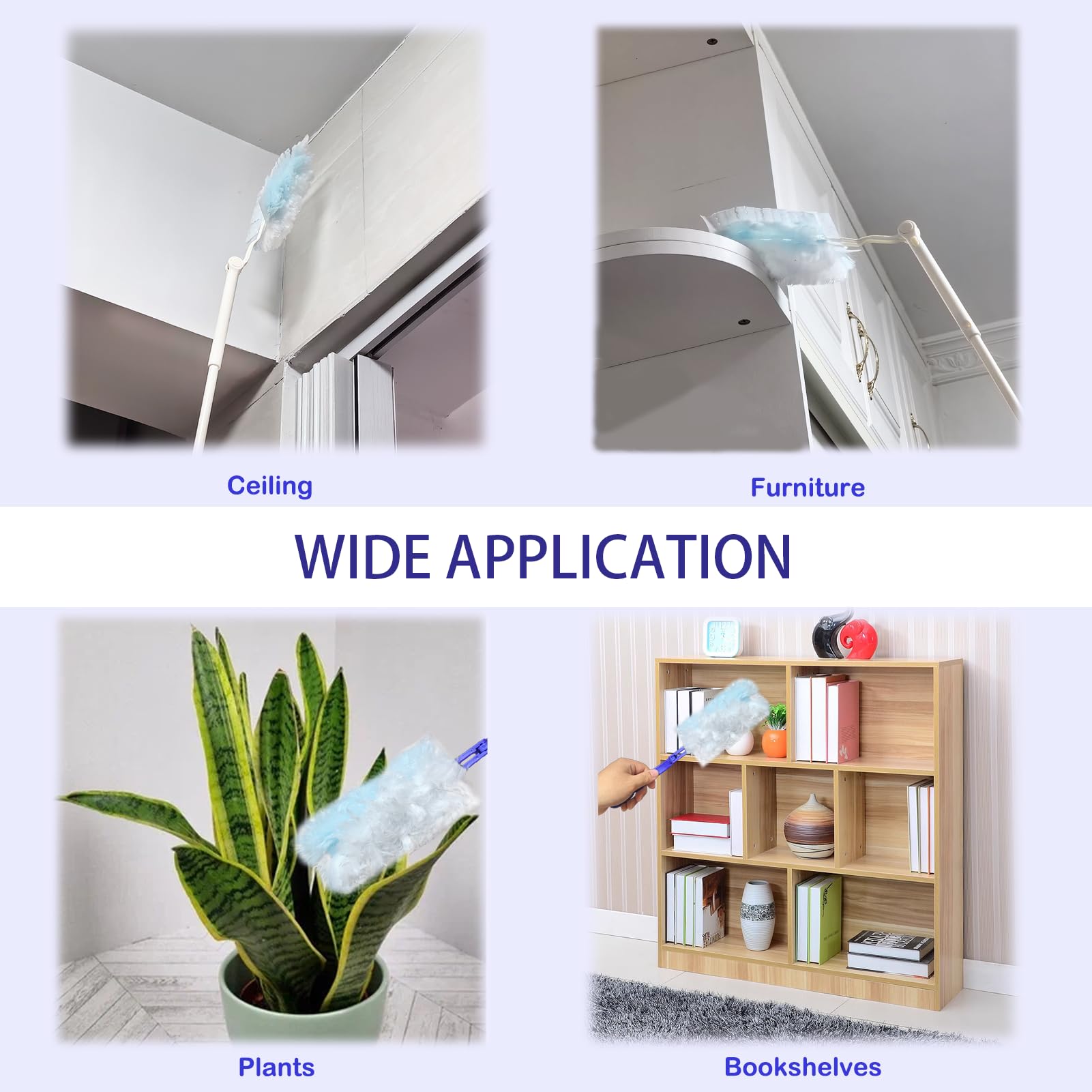 40 recambios desechables para plumero, electrostático, esponjoso, para limpieza, recambios de repuesto a granel para hogar, oficina, techo, superficie de techo, esquina