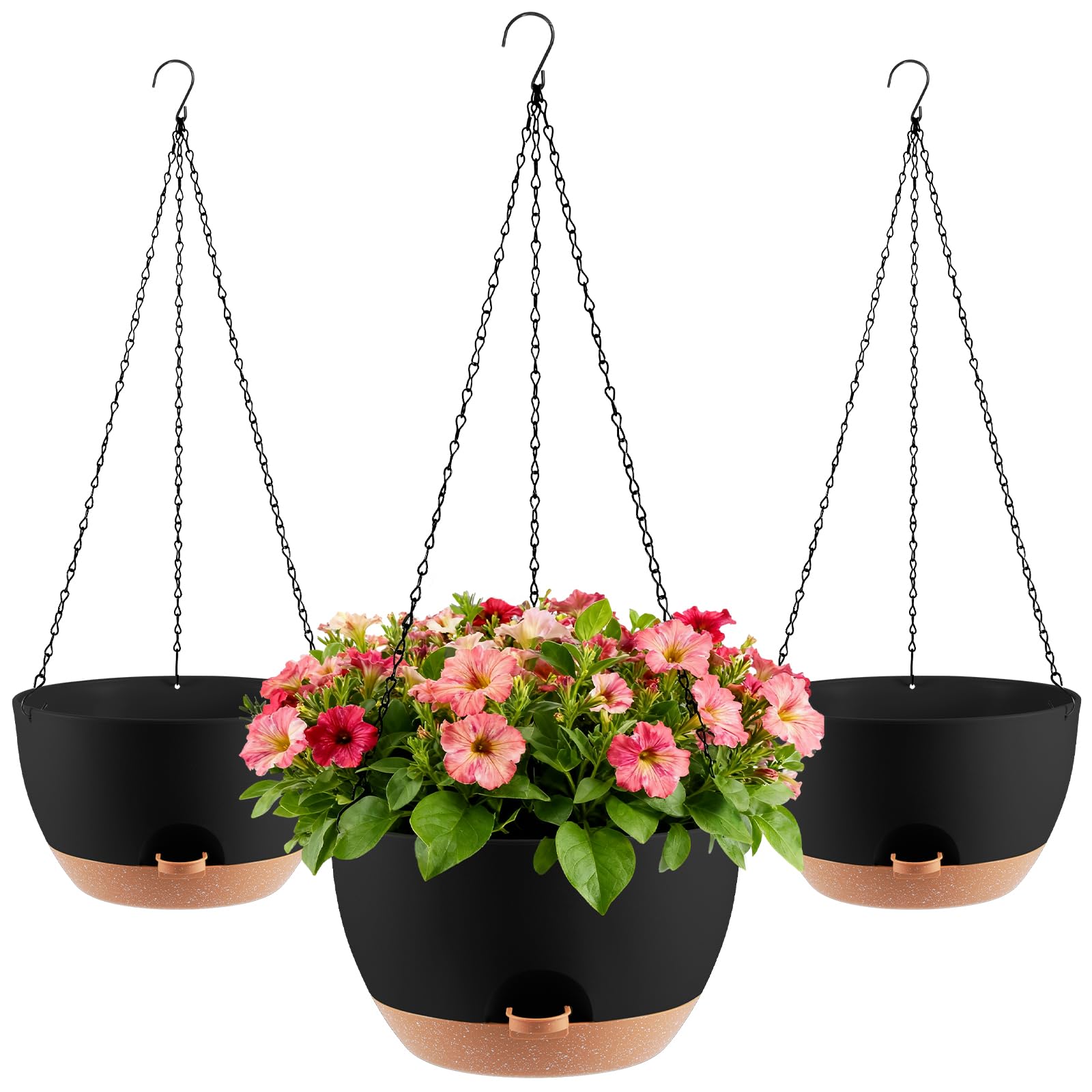 WUCEIAUU 3-Piece Self-Watering Hanging Planters