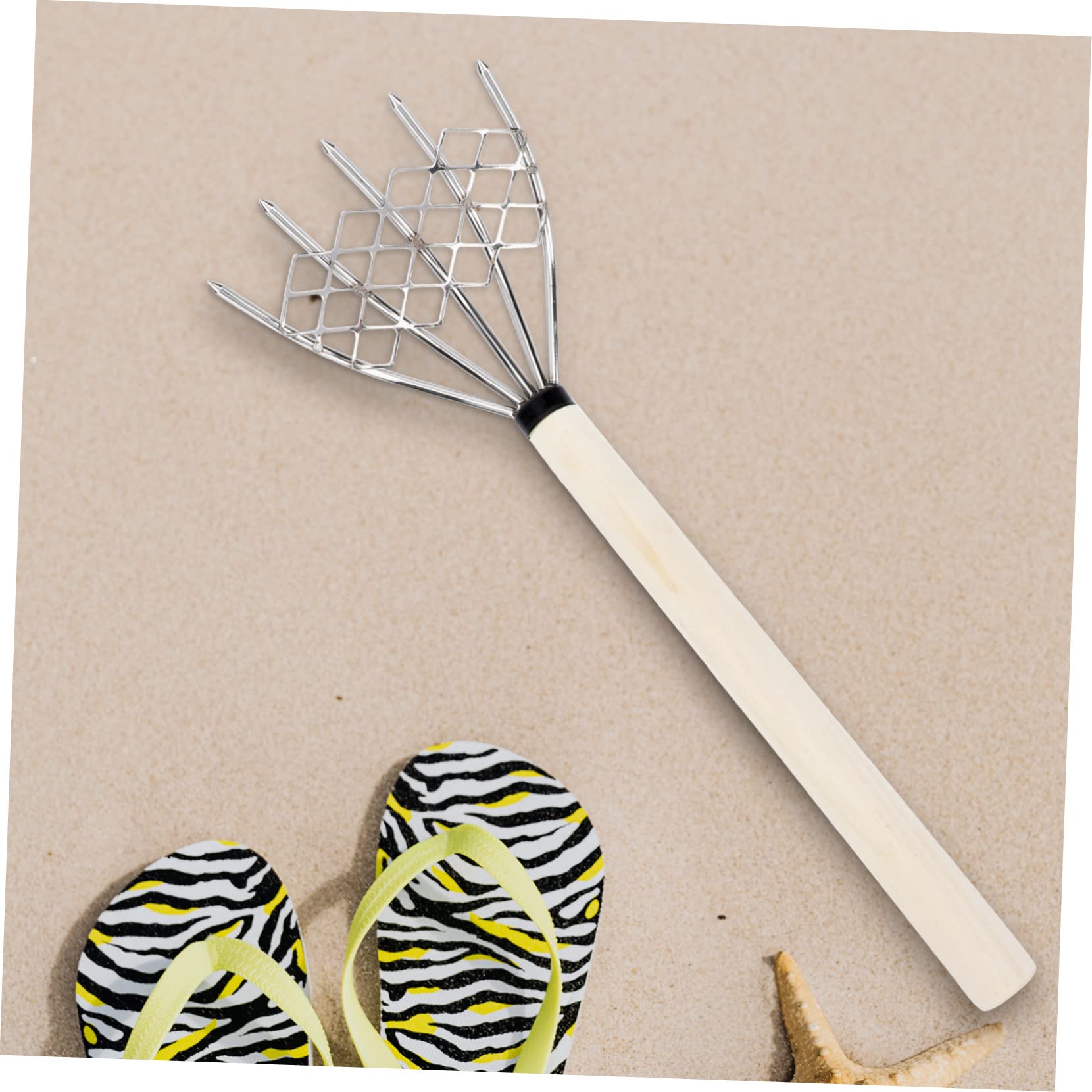 2 Stck. Edelstahlrake Muschel Rechen Gartenarbeit Rasen Klatschen Landschaft Rechen Klein Klaue Rostfreier Muschelrechen Schmutz Im Freien Rechen Mit Stiel Silber Edelstahl 304