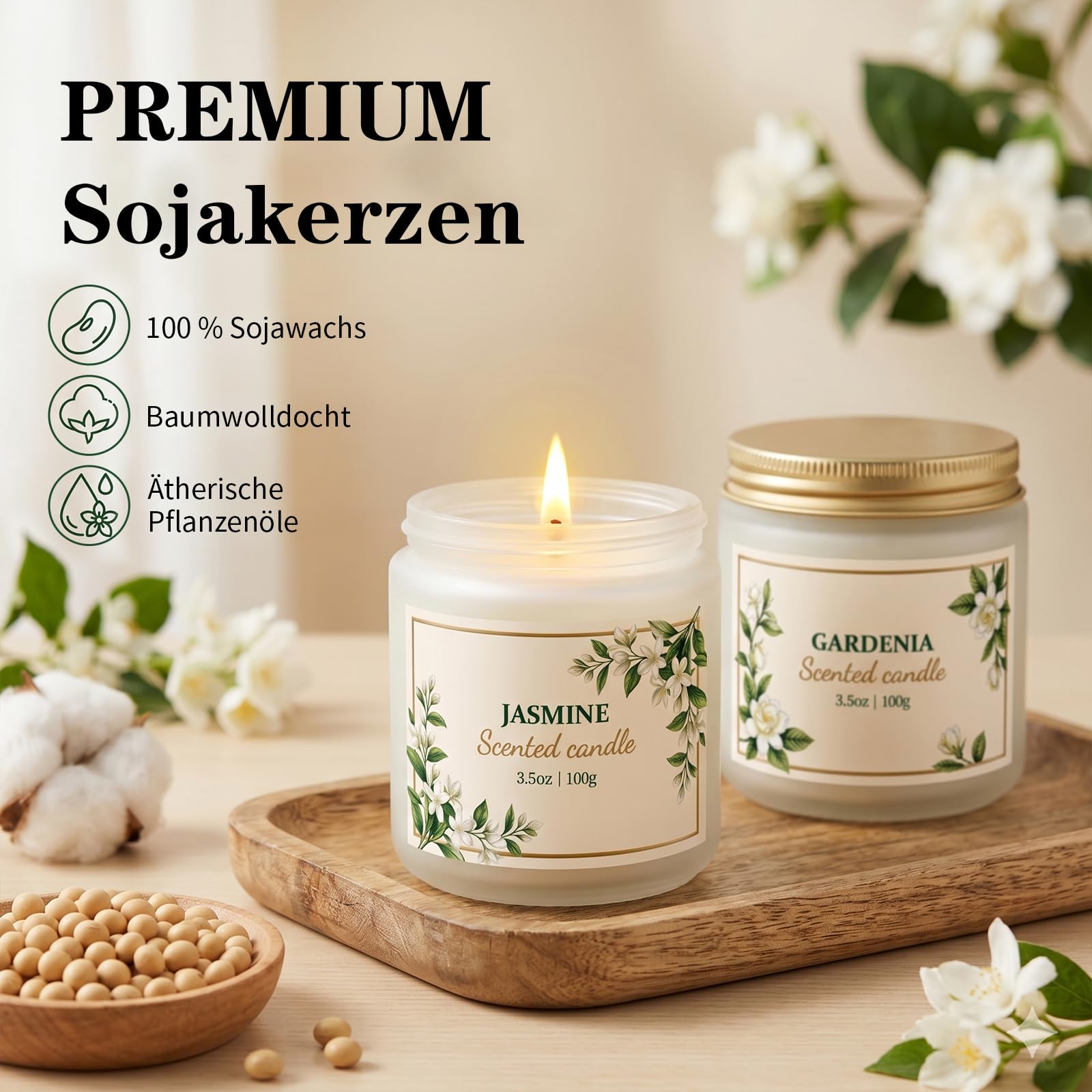 6er-Pack Duftkerzen für Frauen – Lavendel, Vanille, Gardenie, Rose, Jasmin, Freesie (blumige Düfte), 21 oz Kerzen aus natürlichem Sojawachs zur Entspannung und als Geburtstagsgeschenk für Frauen