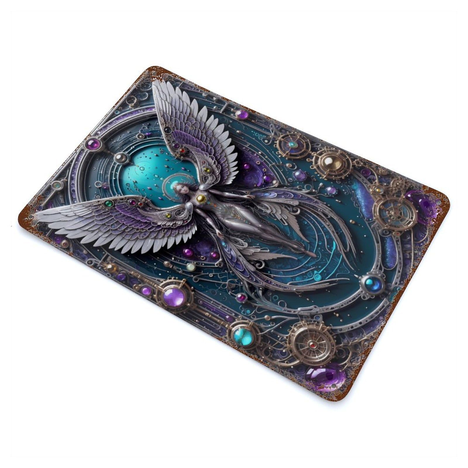Cosmos Guardian Angel Decorative Tin Sign 11.8"x7.9", Ideal for Cafe, Home Bar And Lounge Decor