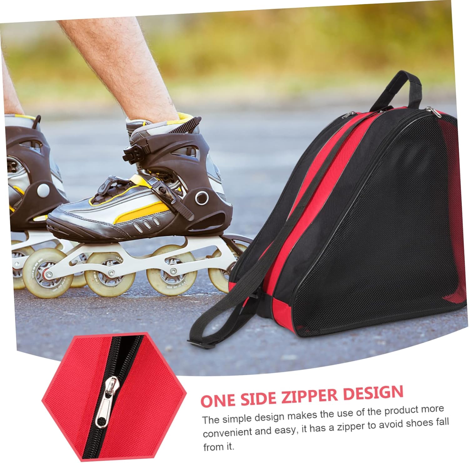 2Pcs Roller Skates Pouch Durable Zippered Storage Bag for Ice Skates Portable Design for Easy Carrying for Roller Skating Accessories and Storage