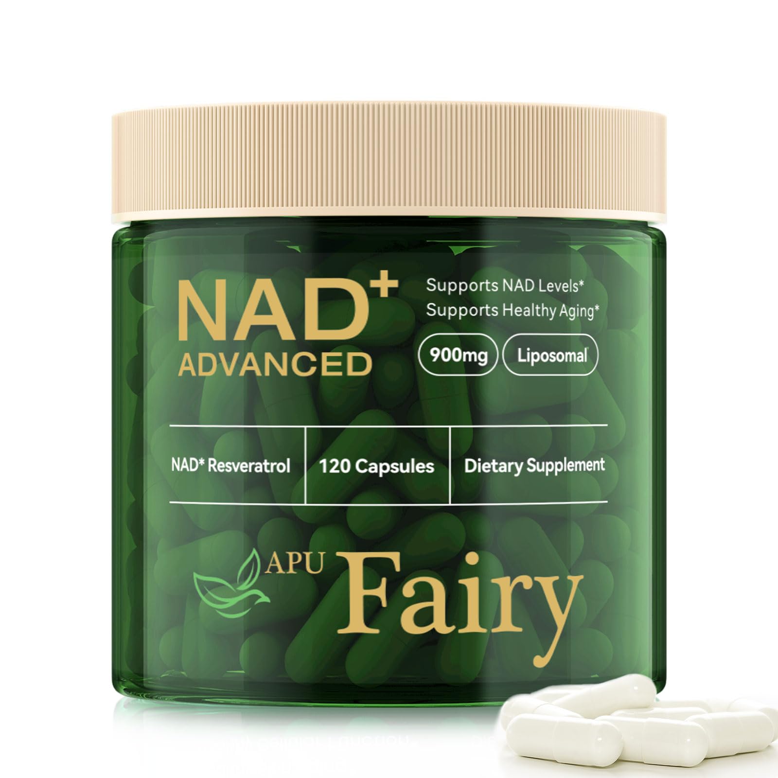 NAD Supplement,Extra Strength NAD Alternative Liposomal,Boost NAD & Resveratrol + for Women & Men,Energy Anti-Aging,Cell Regeneration,120 Capsulesbottl-120 bottl--120