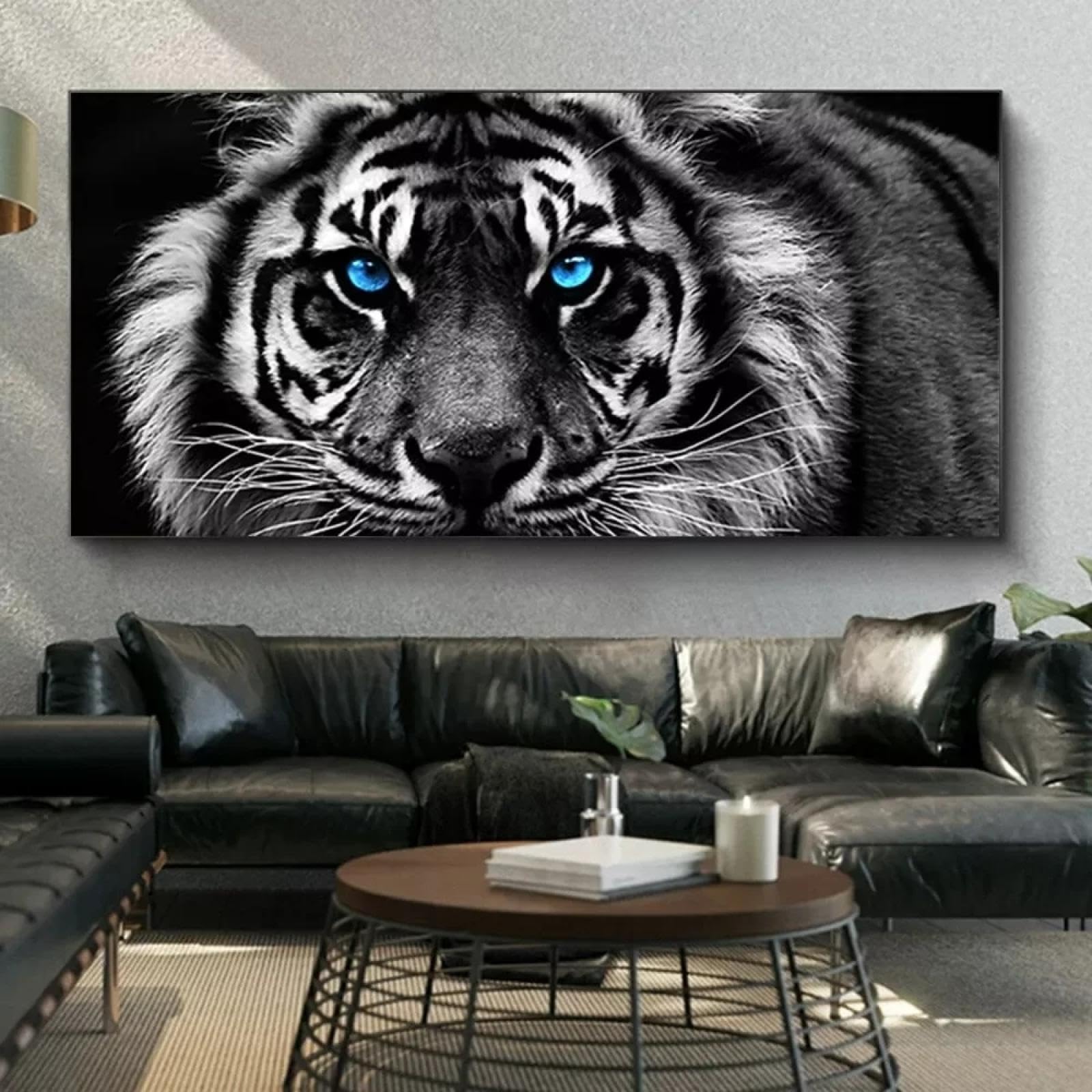 Décoration murale tigre sans cadre pour habiller un grand mur vide tableau 50x100cm