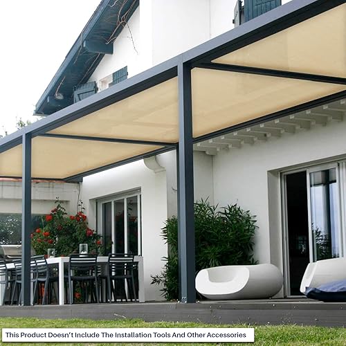 Miniatura 5 de Windscreen4less pantalla de protección solar de tela, rollo de tela que bloquea los rayos UV en un 95%, de 6 pies, Beige