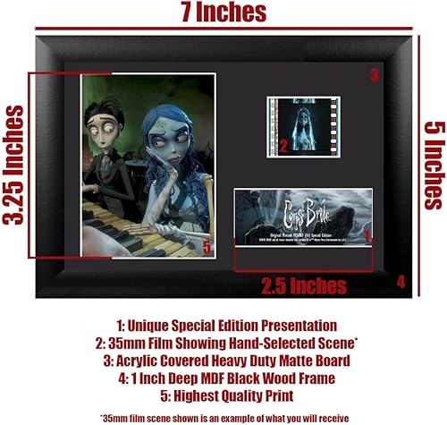Miniatura 6 de Trend Setters Tim Burton's Corpse Bride - Dúo de piano - FilmCells - Presentación de escritorio MiniCell de 7 x 5 pulgadas - Con clip de película de