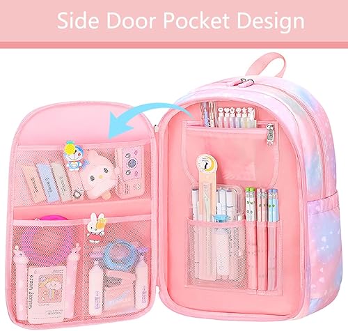 Miniatura 4 de Lmeison Mochila para escuela secundaria, bonita mochila para niñas adolescentes, Arcoiris Azul, Mochilas Daypack