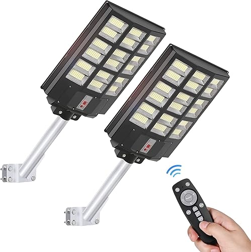 Avoben 600W Solar Street Lights Outdoor Motion Sensor 860 LED Solar Flood Lights Outdoor with Remote Control Dusk to Dawn Outdoor Lighting for Yard