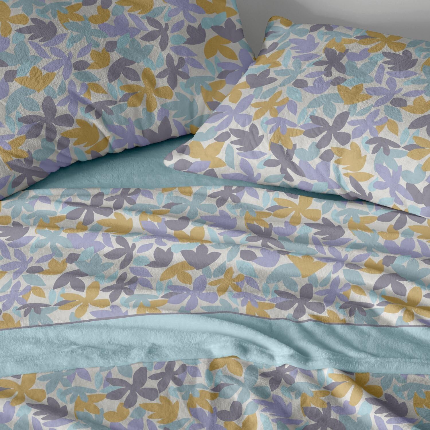 Burrito Blanco | Sábanas de Coralina | Cama de 135cm. (+Medidas Disponibles) | Sábanas Invierno | Diseño 766 | Color Azul (135x190/200cm.)