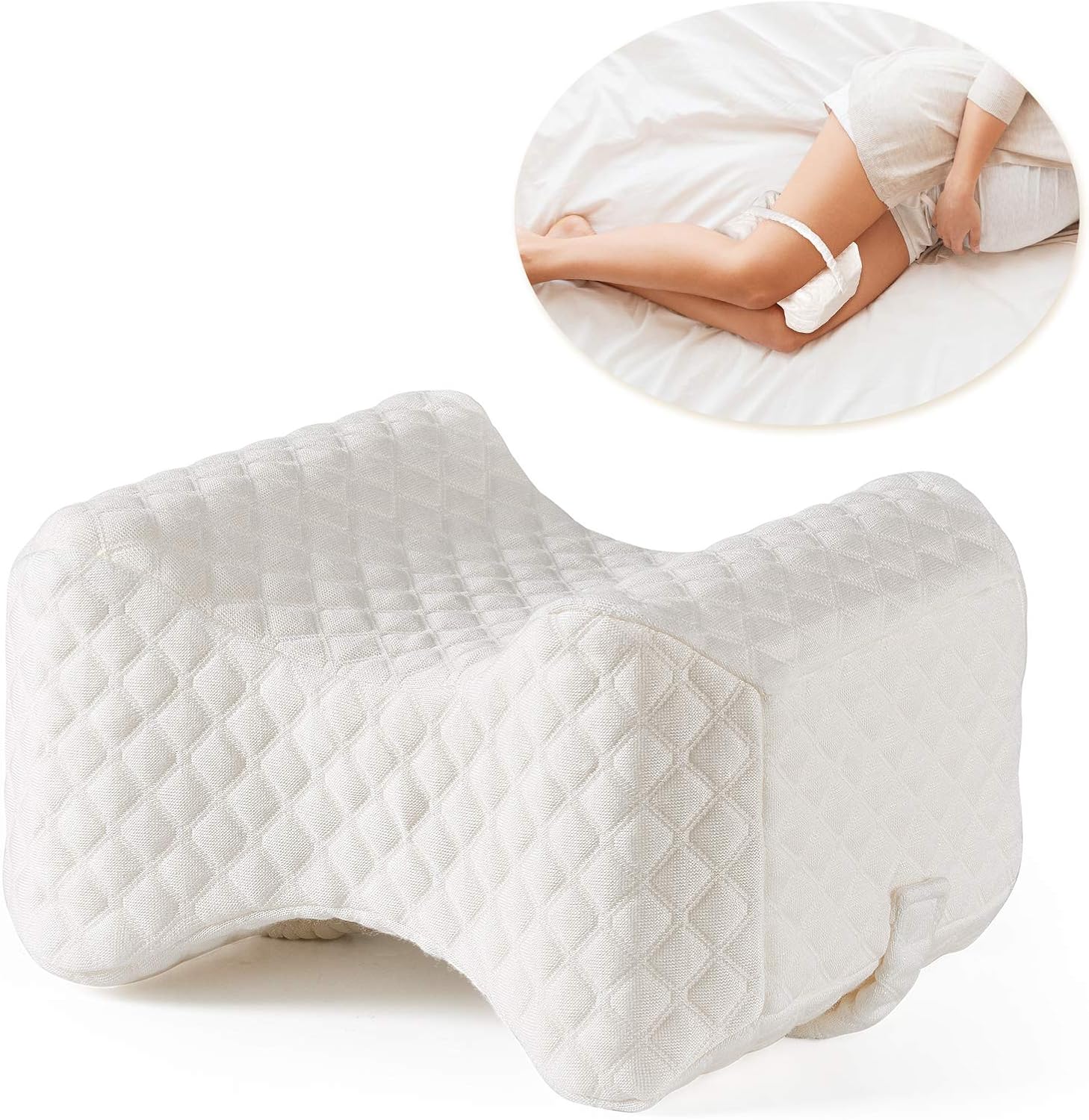Xcellent Global Memory Foam Knee Pillow with Washable Cover, for Side Sleepers, Hip Leg Pillows