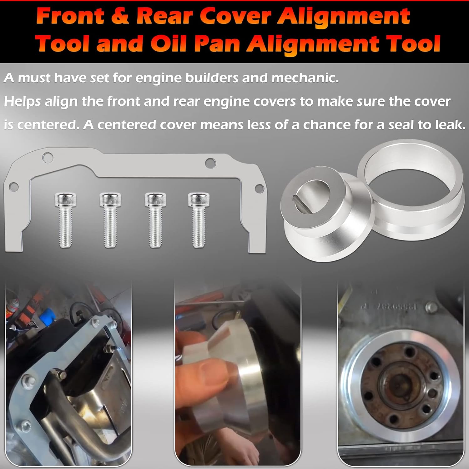 Front and Rear Cover Billet Alignment Tool & Oil Pan Alignment Tool Fits for LS Series Engines 4.8 5.3 5.7 6.0 LS1 LS2 LS3 LS6 L99 LS9 LSA LQ4