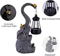 Vista 3 de ILLUMINEW Luces de Estatuas de Elefante de Decoración Solar para Jardín Exterior, Elefante de la Suerte Regalos Únicos de Cumpleaños de Mamá