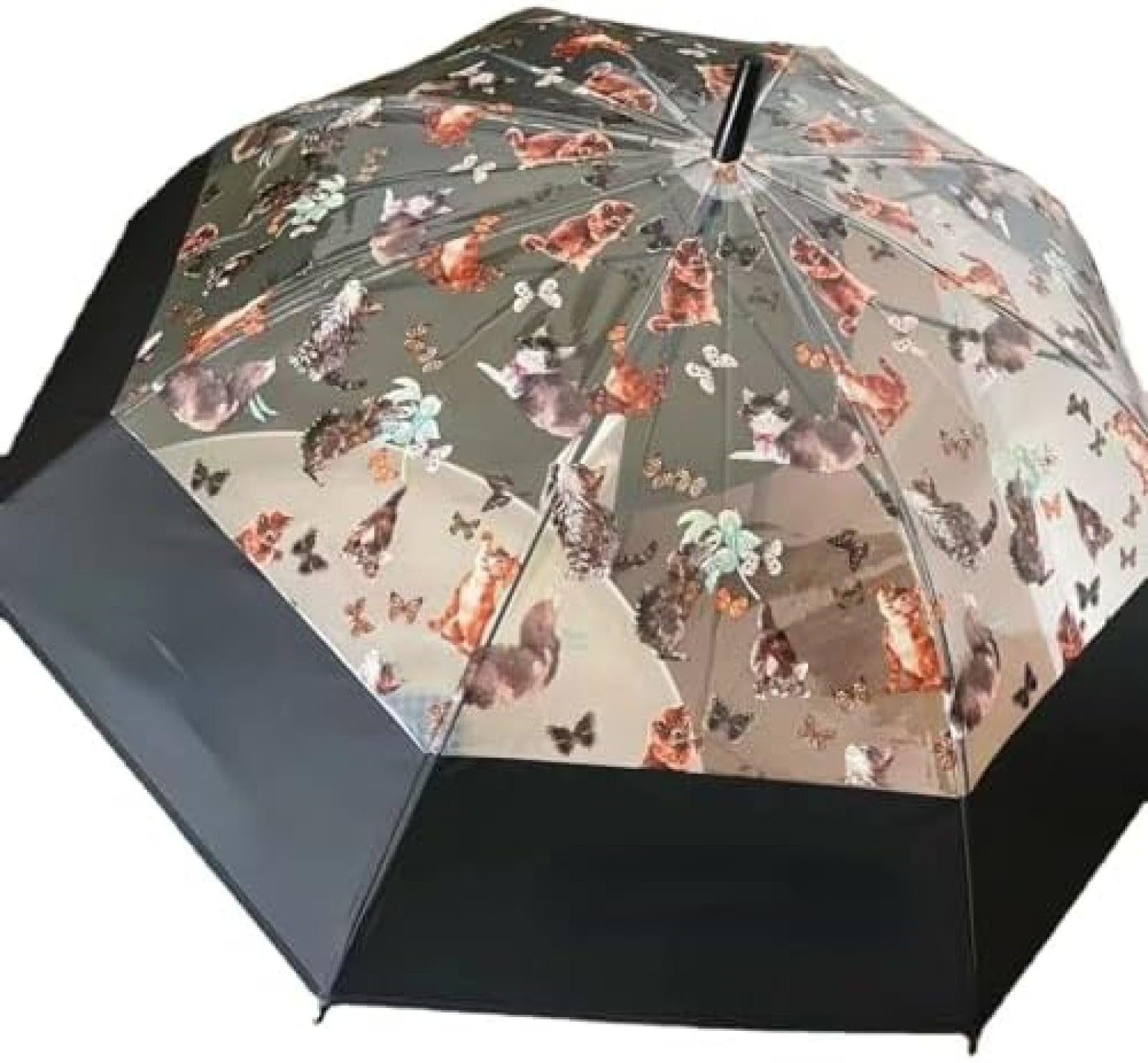 Amazon | HUDEPOP(売店)ビニール傘猫柄長傘透明傘ジャンプ傘おしゃれ