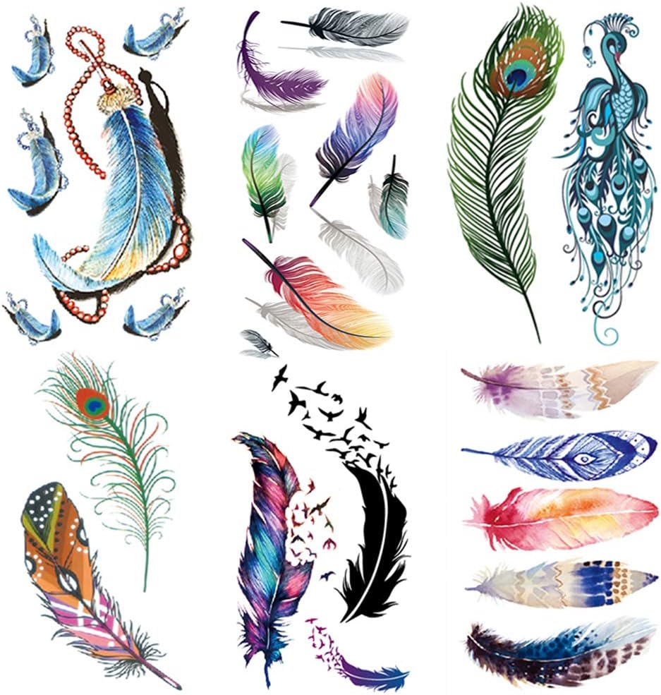 6 Sheets Small Temporary Tattoo Sticker Fake Tattoos for Women Models,Long Lasting Body Art Makeup Sexy Realistic Arm Tattoos