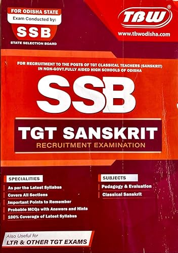 SSB TGT ENTRANCE 2024 TBW SSB TGT Sanskrit Guide 2024 Counducted By SSB ODISHA