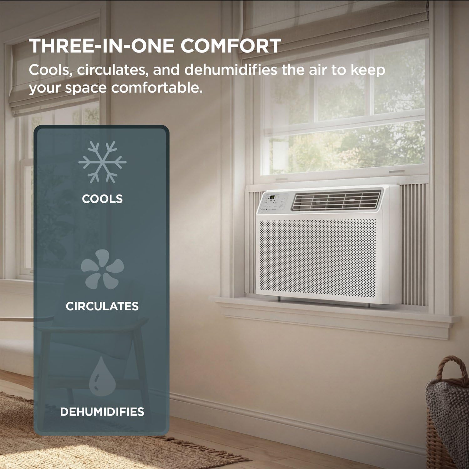 TCL H12W35W 12,000 BTU Smart Window Air Conditioner, AC Unit, Fan & Dehumidifier, 550 Sq. Ft, Remote Control, Compatible with Alexa/Google Assistant, White
