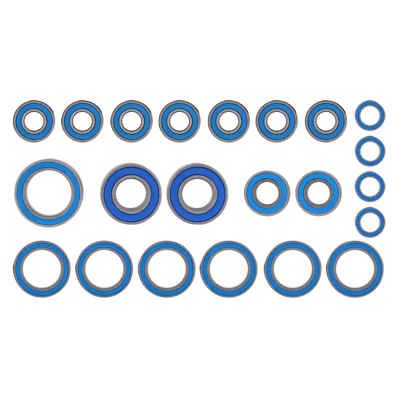 ApplianPar 21Pcs RC Ball Wheel Hub Sealed Bearings Kit for Traxxas Slash 4x4 Rustler Stampede 4X4 VXL Telluride 1/10 Rubber Seals
