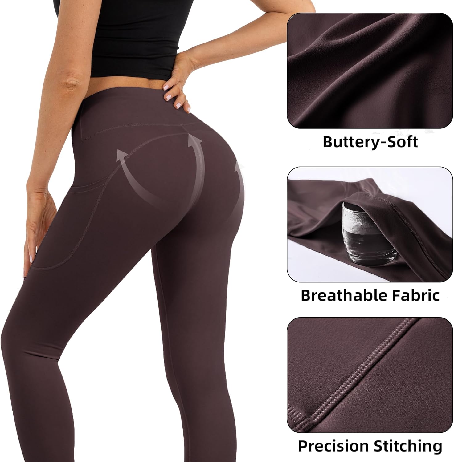 CHANAN High Waist Lounge Leggings for Women Buttery Soft Thick Yoga Pants with Inner Pocket Tummy Control - Image 6
