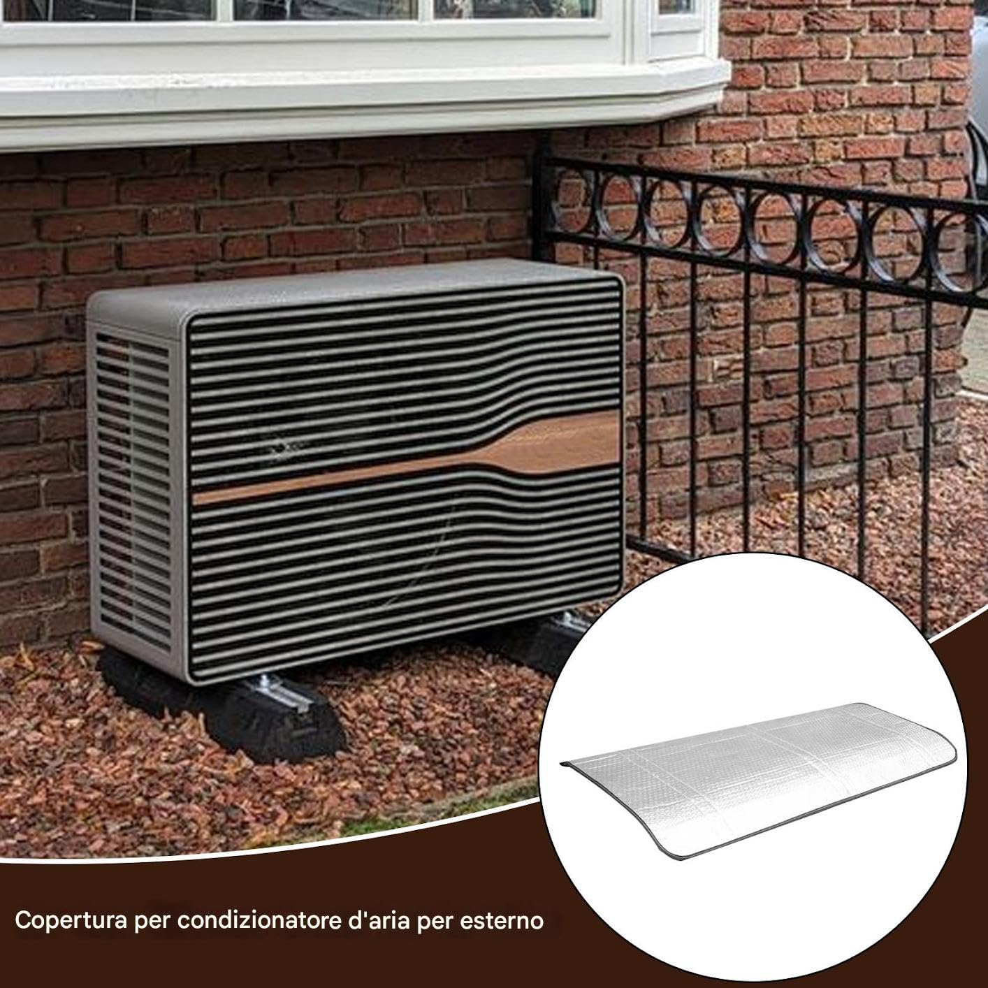 Coperture per Condizionatori Esterni, Copertura Impermeabile per Esterno Montaggio Semplice con Isolamento Termico, Protezione Impermeabile Pioggia Con Magnetica UV Ombreggiatura Per Inverno