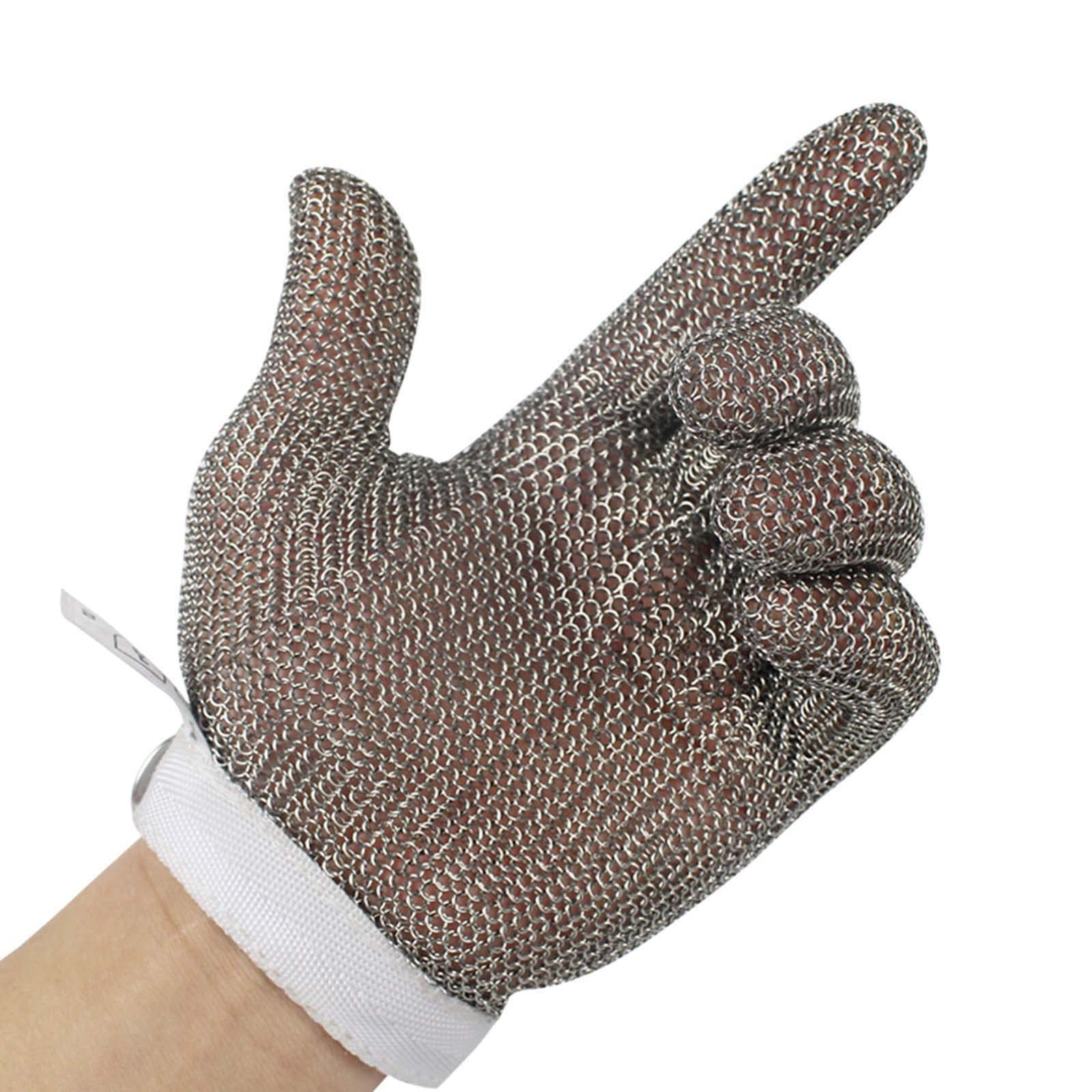 WXYZCut Resistant Glove Stainless Steel Cut Resistant Gloves,Grade 9 Protective Safety Work Gloves,Wear-resistant And Waterproof Slaughter,Kitchen Gloves (Color : 5pcs/L)