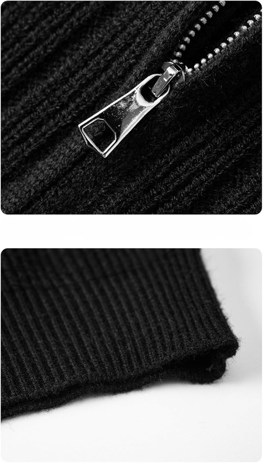 Men's Hooded Zippered Sweater Fall Winter Loose Knit Cardigan