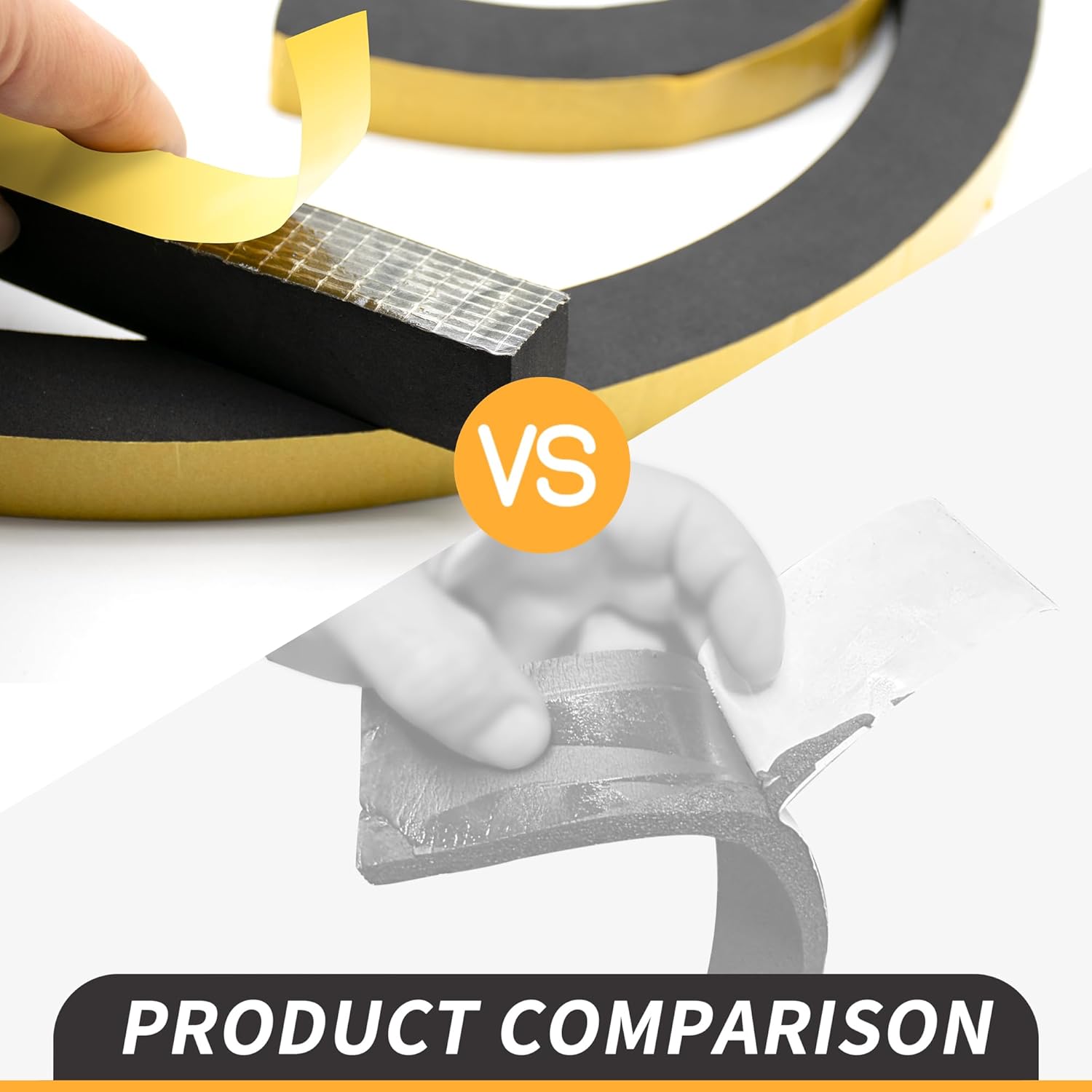 1 Inch Thick Rubber Foam Tape, Thick Adhesive Sponge Weather Stripping for Insulation, Weatherstrip, Door Seal, Gap Blocker (1" Width x 6.5" Length)