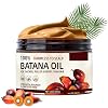 Batana Oil for Hair Growth, 100% Pure Natural Batana Oil, Raw Organic Batana Oil, Unrefined Hair Growth Oil Leaves Hair Smoother & Increases Shine, Repair Damaged Hair for All Types, 4.2OZ 1 PCS
