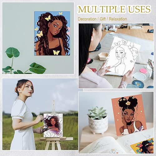 Miniatura 5 de Ctosree 12 lienzos predibujados para pintar para adultos y niños, lienzos preimpresos a granel de 8 x 10 pulgadas, juego de lienzos de fiesta de