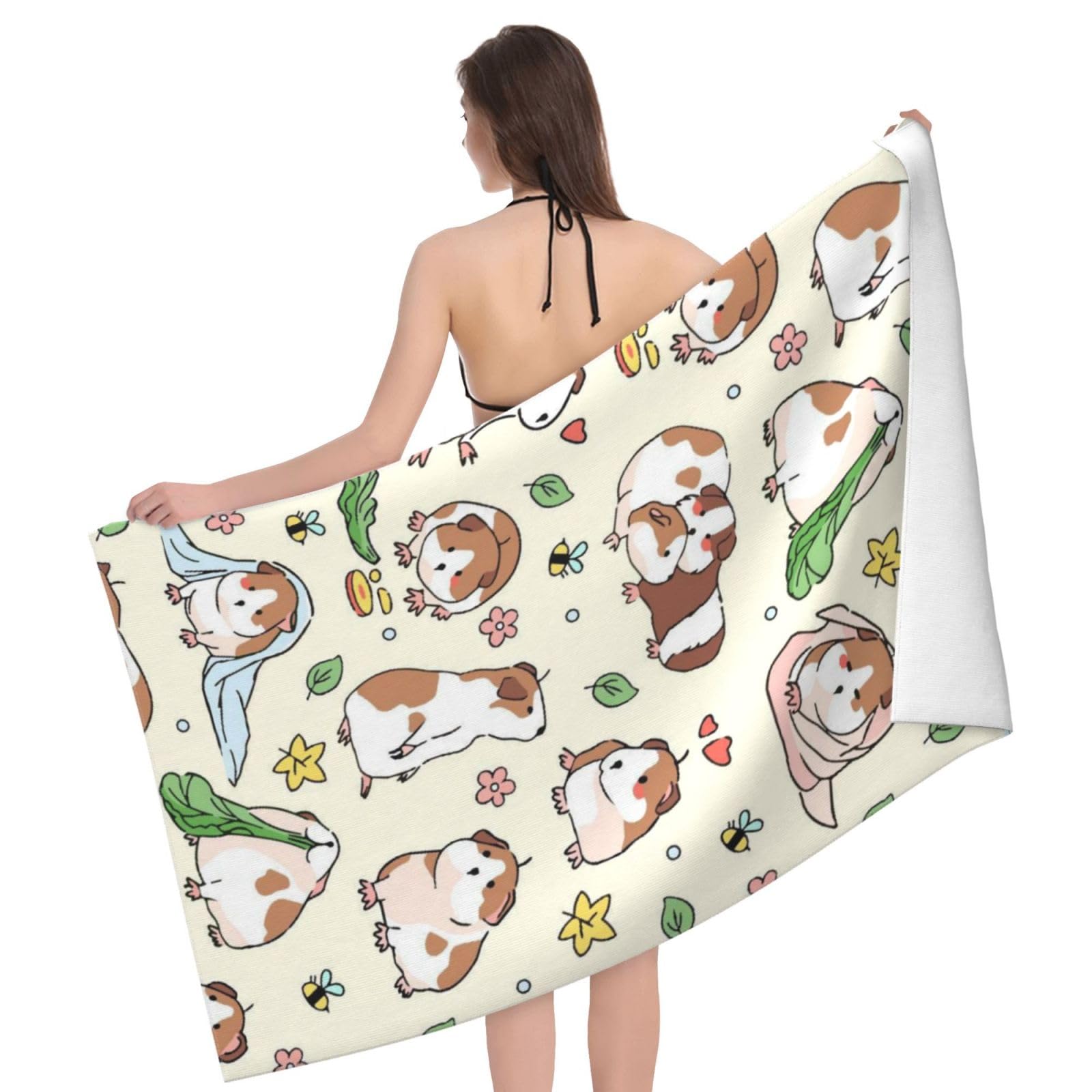 Newhomestyle Cute Guinea Pig Beach Towel, Quick Dry Sand Free Absorbent Thin Lightweight Bath Towel, Large Microfiber Towel Pool Travel Camping Gym Swim 30x60 Inch/ 77X153cm — image 1
