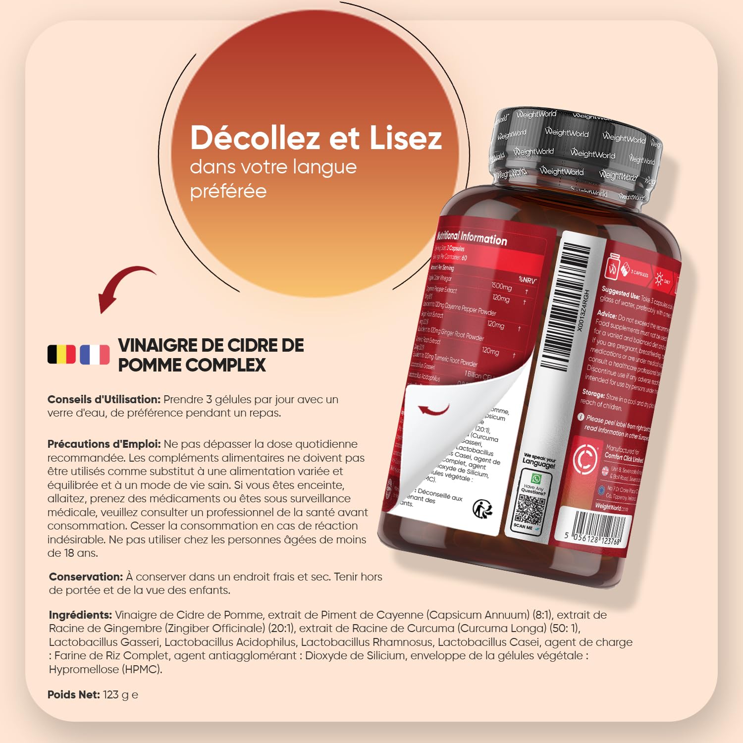 Vinaigre De Cidre de Pomme avec la Mère - Complex ACV Gélules 4-en-1