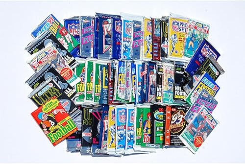 300 Unopened Football Cards Collection in Factory Sealed Packs of Vintage NFL Football Cards From the Late 80's and Early 90's