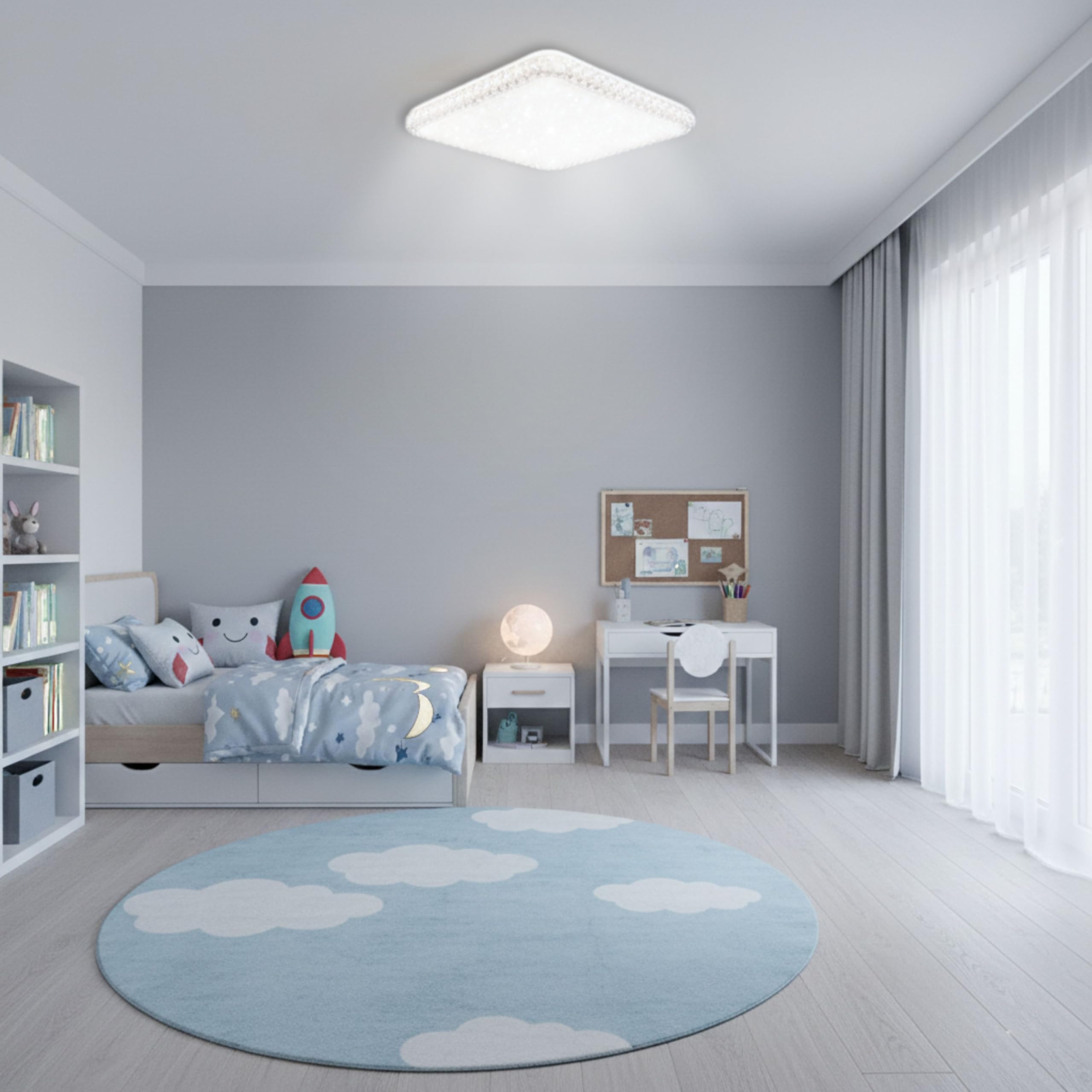 Plafoniera Led Soffitto Quadrata 65W Effetto Cielo Stellato 806 Lampada Moderno Luce Bianca Fredda 6500K Lampadario Pannello per Soggiorno Camera da Letto Cucina Salotto Cucina Design
