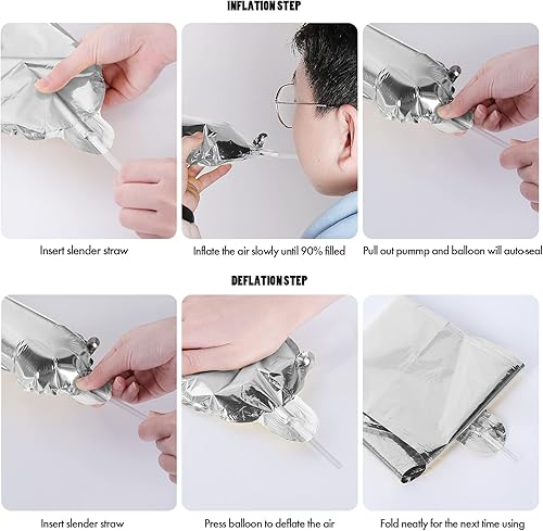 Miniatura 3 de Cartel de feliz cumpleaños, 13 letras de papel de aluminio de Mylar de 16 pulgadas con 12 globos de estrella, decoraciones de fiesta de cumpleaños