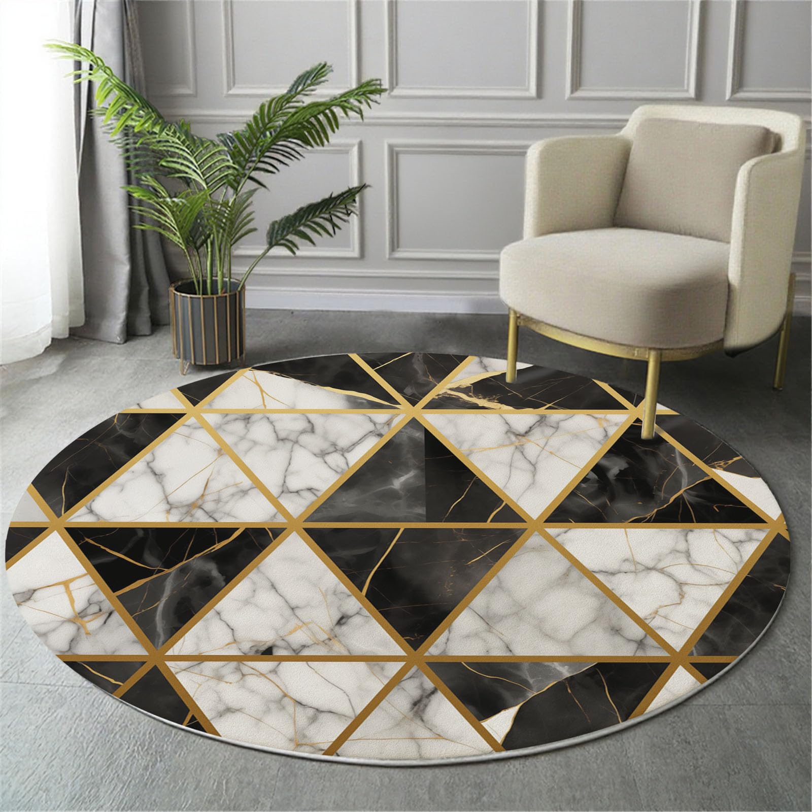 Tapis géométrie des billes antidérapant pour sécuriser le salon