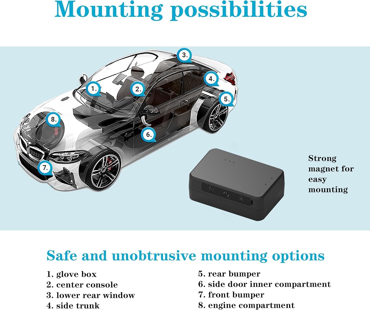 Localizador GPS para Coche Auto con App, Rastreador 4G LTE para Vehículos, Motos y Equipaje, Batería de 60 días Mini GPS con Tarjeta SIM Incorporada, Monitoreo en Tiempo Real e Historial de Ruta