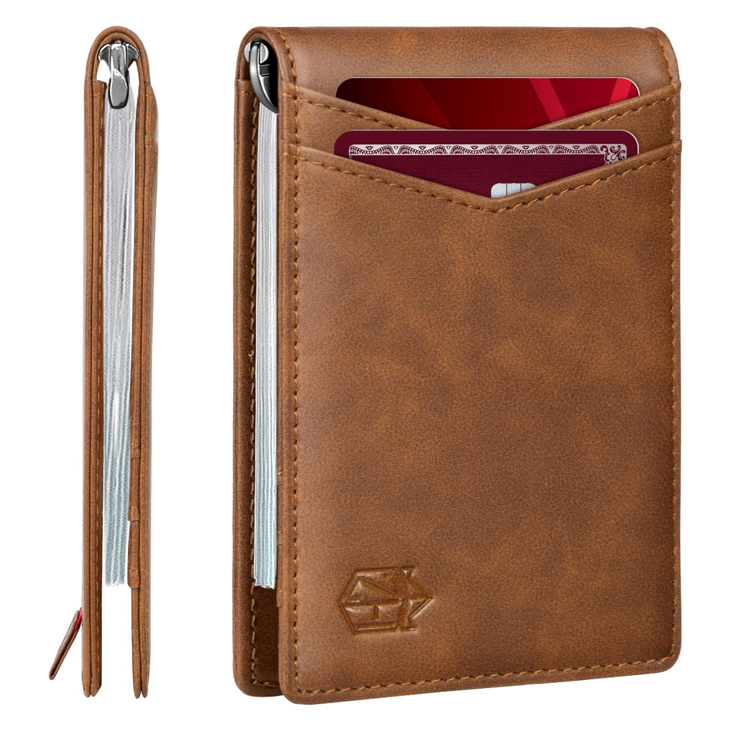 Zitahli Wallet for Men-6 Slots ID Window-Mens Wallets-Slim Wallet Classic Spring Money Clip RFID Blocking-Gift for Men
