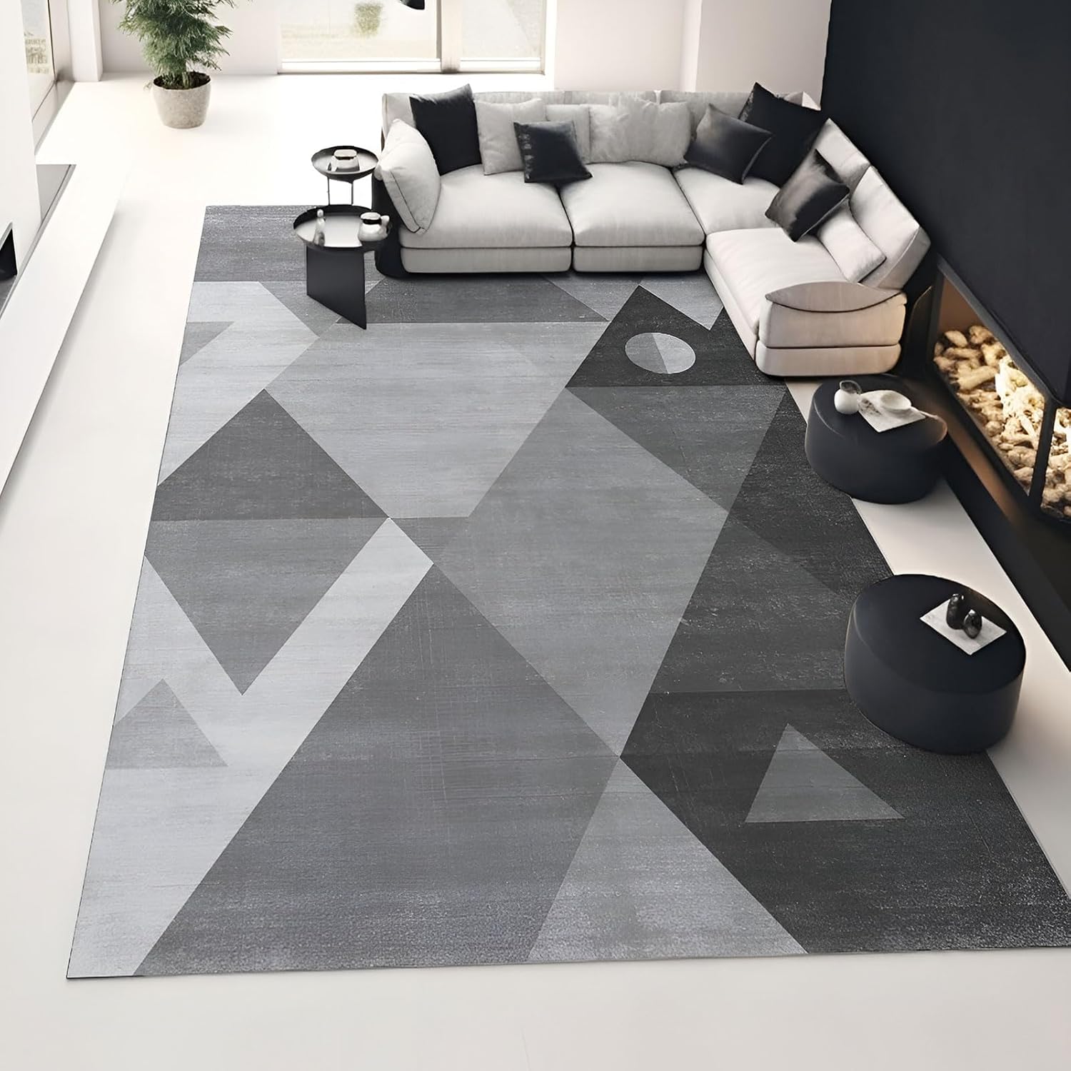HOMFINE Washable Modern Area Rug Geometric Style 8x10