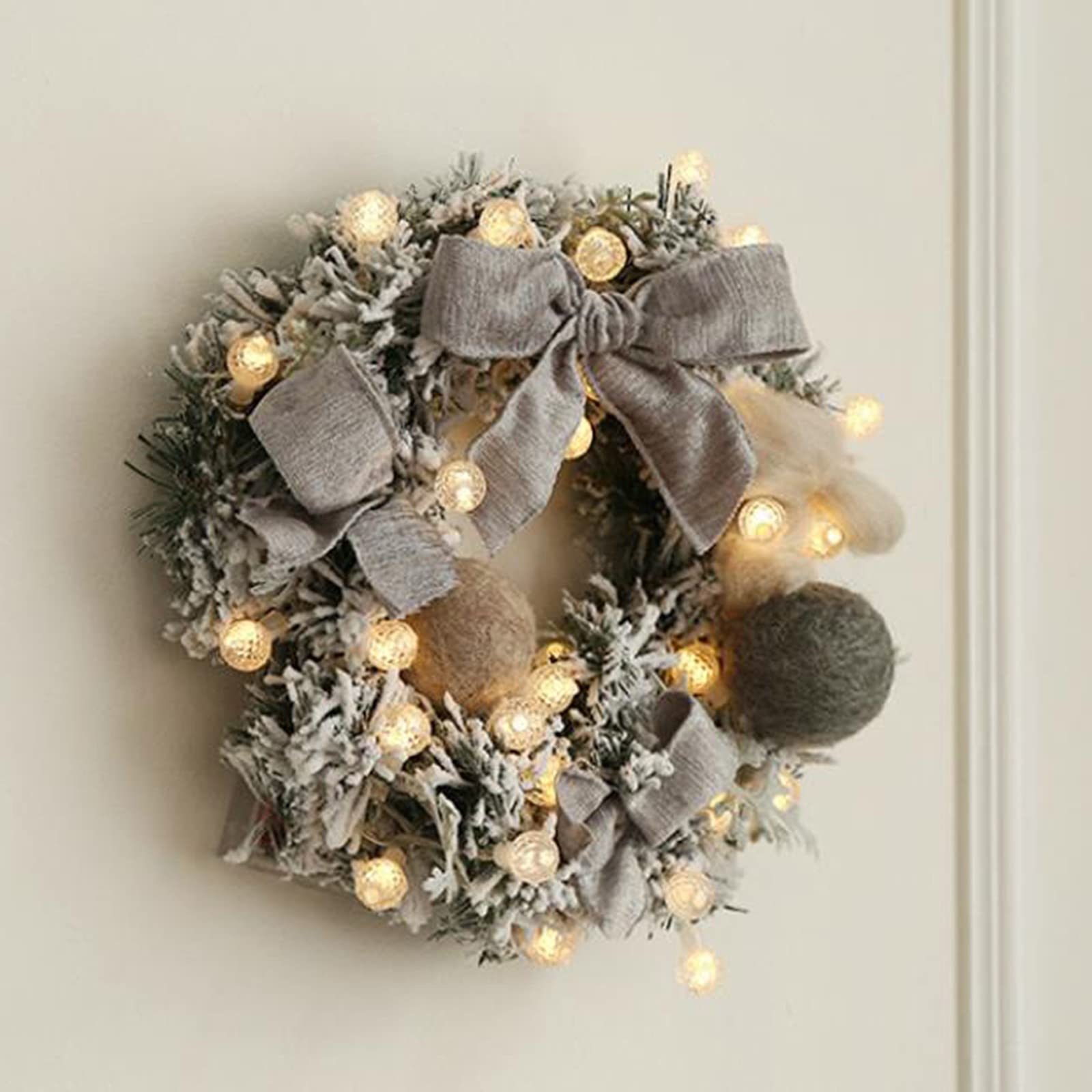 Arreglo Colgante Guirnalda Adornos Escena Navidad 30 cm Ventana Decoración navideña Decoración para el Carteles Navidad Puerta (Grey, One Size)