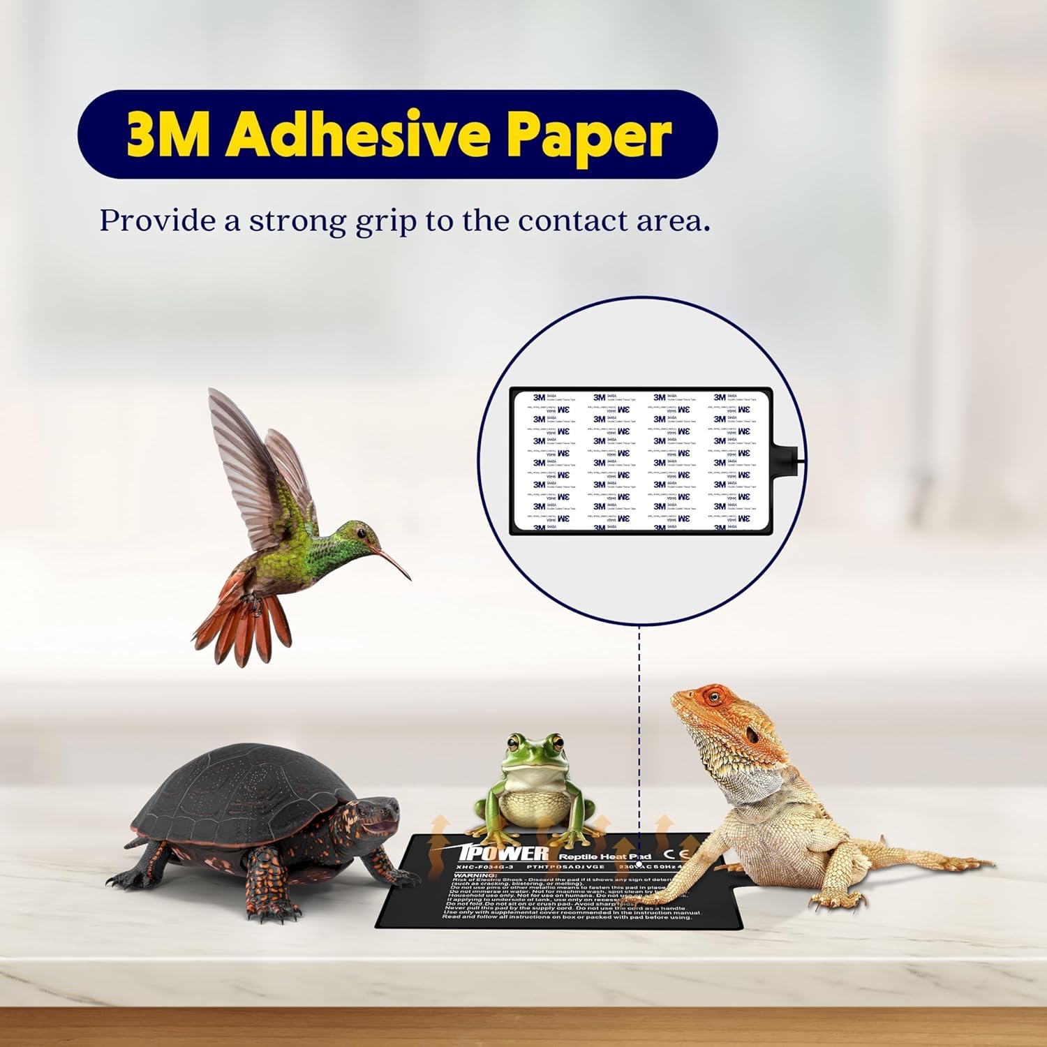iPower 8 by 12-Inch 16 Watts Reptile Heating Mat with Temperature Controller Under Tank Warmer Terrarium Heat Pad for Reptiles and Amphibians, Black - image 6